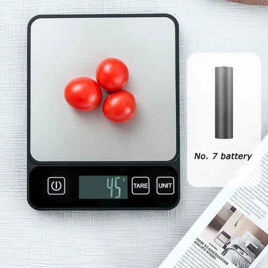 10Kg Kitchen Scale LCD Digital Display Electronic Table Scale Baking Gram Weight Scales for Personal Healthy Diet Food Scale
