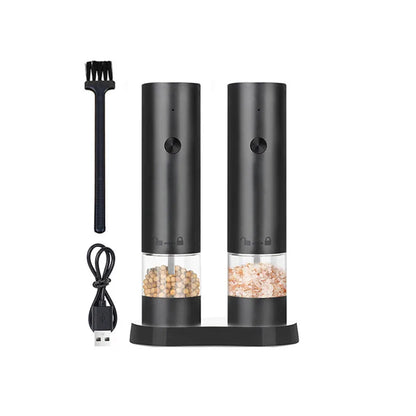 USB Rechargeable Electric Salt and Pepper Grinder Adjustable Coarseness Large Capacity Auto Spices Grinders Kitchen Cooking Tool