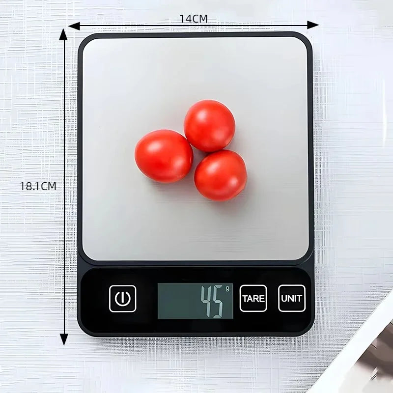 10Kg Kitchen Scale LCD Digital Display Electronic Table Scale Baking Gram Weight Scales for Personal Healthy Diet Food Scale