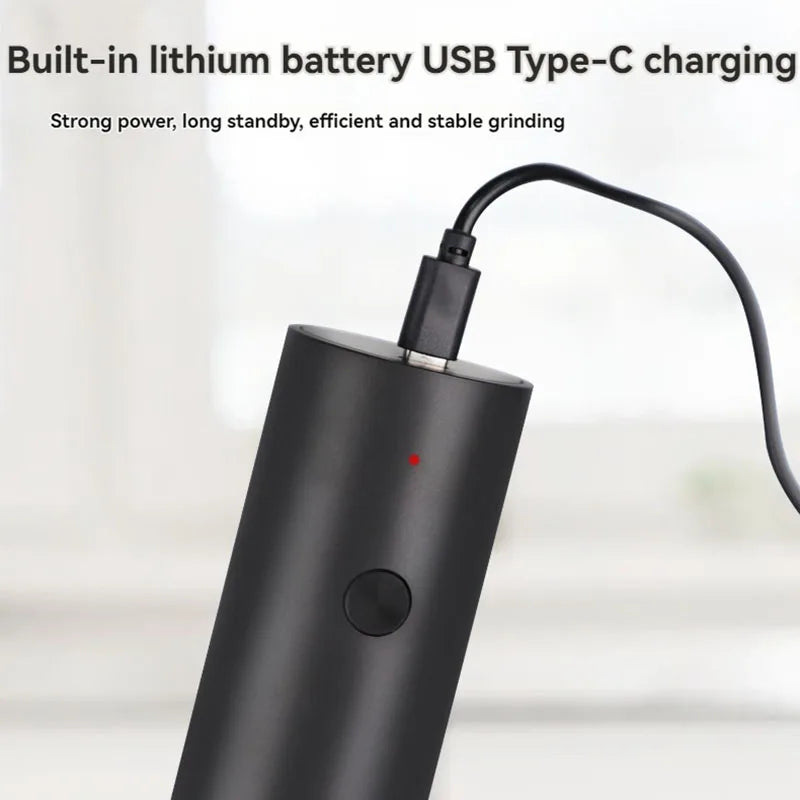 USB Rechargeable Electric Salt and Pepper Grinder Adjustable Coarseness Large Capacity Auto Spices Grinders Kitchen Cooking Tool