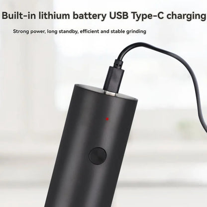 USB Rechargeable Electric Salt and Pepper Grinder Adjustable Coarseness Large Capacity Auto Spices Grinders Kitchen Cooking Tool
