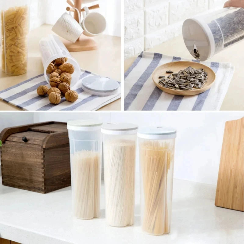 1Pc Noodles Sealed Can Wheat Pasta Plastics Organizer Airtight Sealed Containers Divided Can Storage Boxs Kitchen Accessories