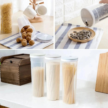 1Pc Noodles Sealed Can Wheat Pasta Plastics Organizer Airtight Sealed Containers Divided Can Storage Boxs Kitchen Accessories