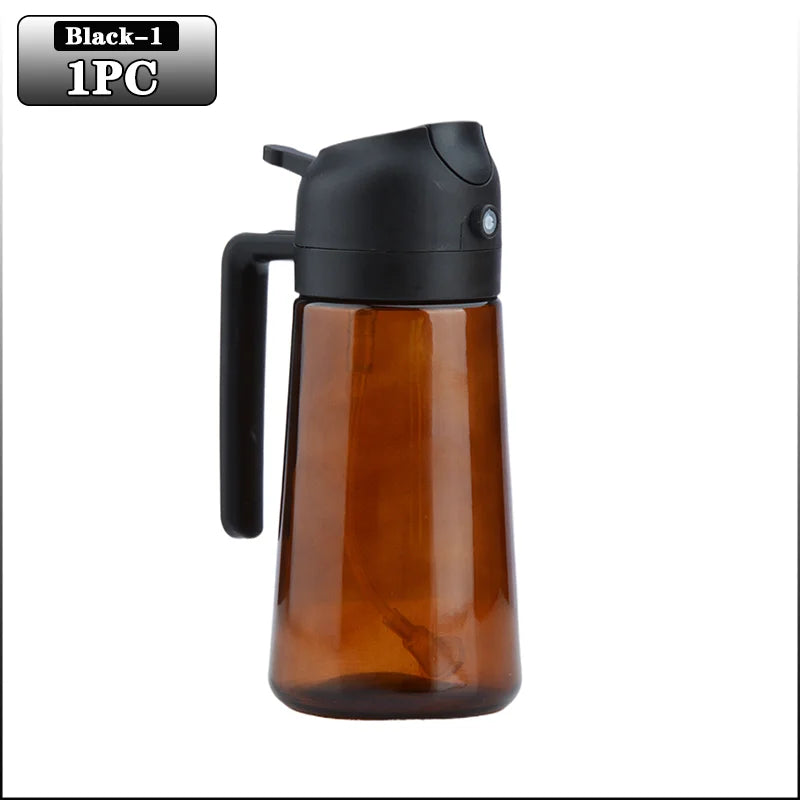 2-In-1 Dark Glass Oil Sprayer Olive Oil Dispenser Black Lightproof Oil Sprayer for Cooking Salads and Barbecues Barbecue Tools