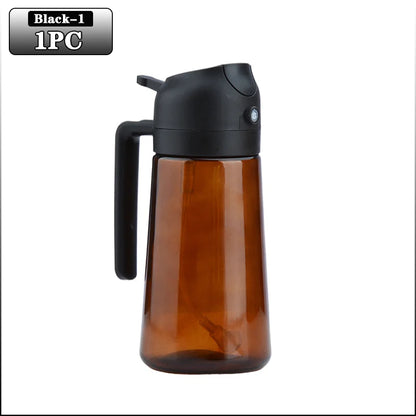 2-In-1 Dark Glass Oil Sprayer Olive Oil Dispenser Black Lightproof Oil Sprayer for Cooking Salads and Barbecues Barbecue Tools